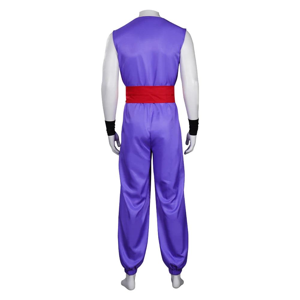 Dragon Ball Gohan Inspired Cosplay Costume – Men’s Jumpsuit Outfit Set with Belt, Shoes & Boots for Halloween, Carnival & Party Roleplay