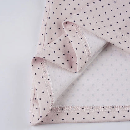 Women’s Sweet Polka Dot One Shoulder T-Shirt Korean Style Slim Fit Summer Casual Office Top