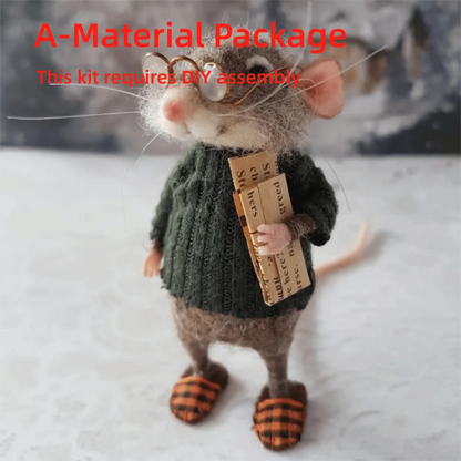 Needle Felted Mouse Christmas Ornament – Cute Wool Felt Mouse Hanging Decoration, Handmade Craft Decor for Christmas Tree & Home