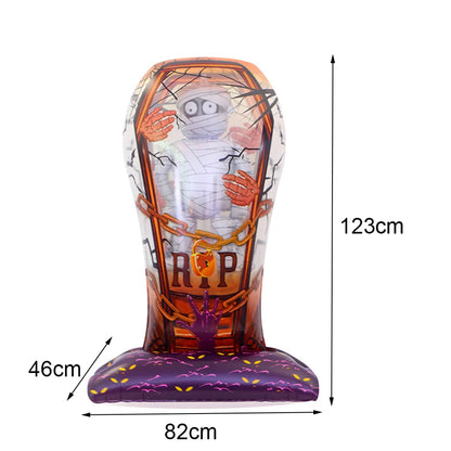 Large Halloween Standing Foil Balloons – Haunted House, Castle, Skull, Coffin & Witch Mylar Balloons for Halloween Party Decorations