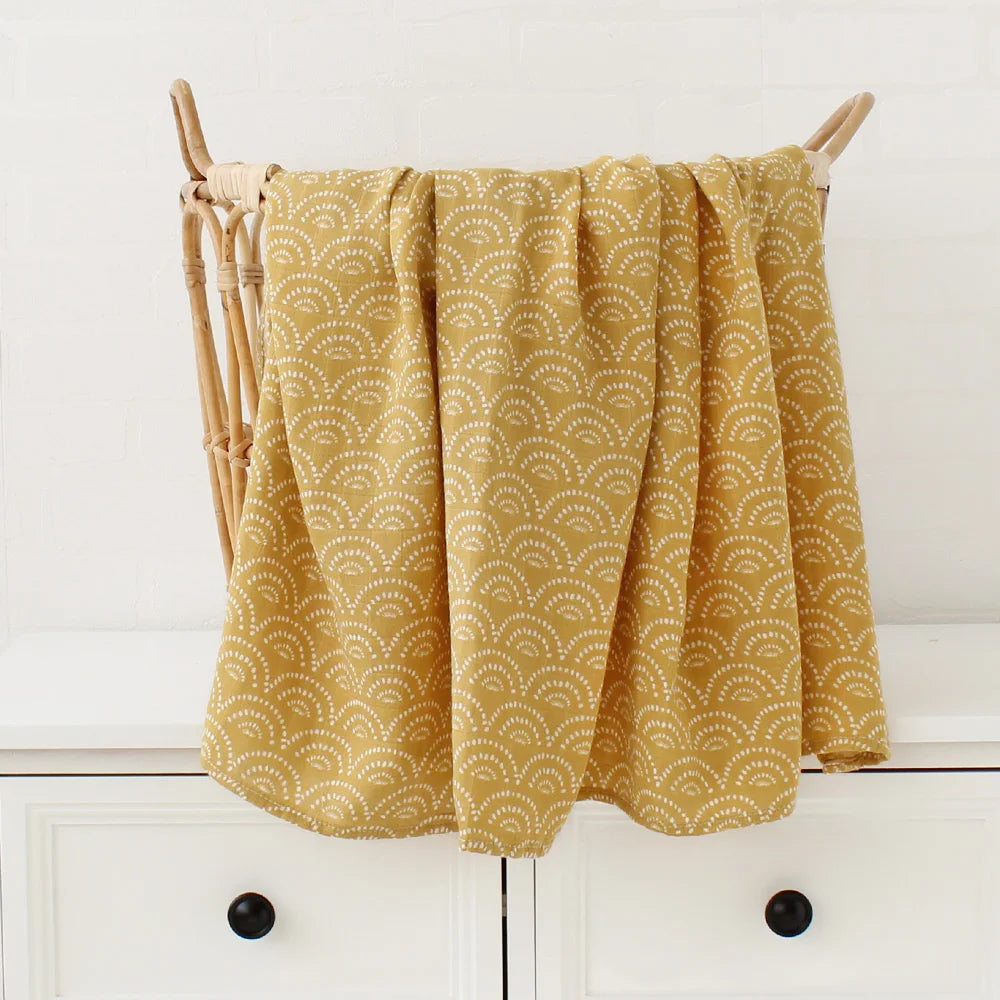 Couverture d'emmaillotage pour bébé en mousseline de bambou – Ultra douce 120 x 120 cm, couverture de naissance, d'emmaillotage et de chambre d'enfant