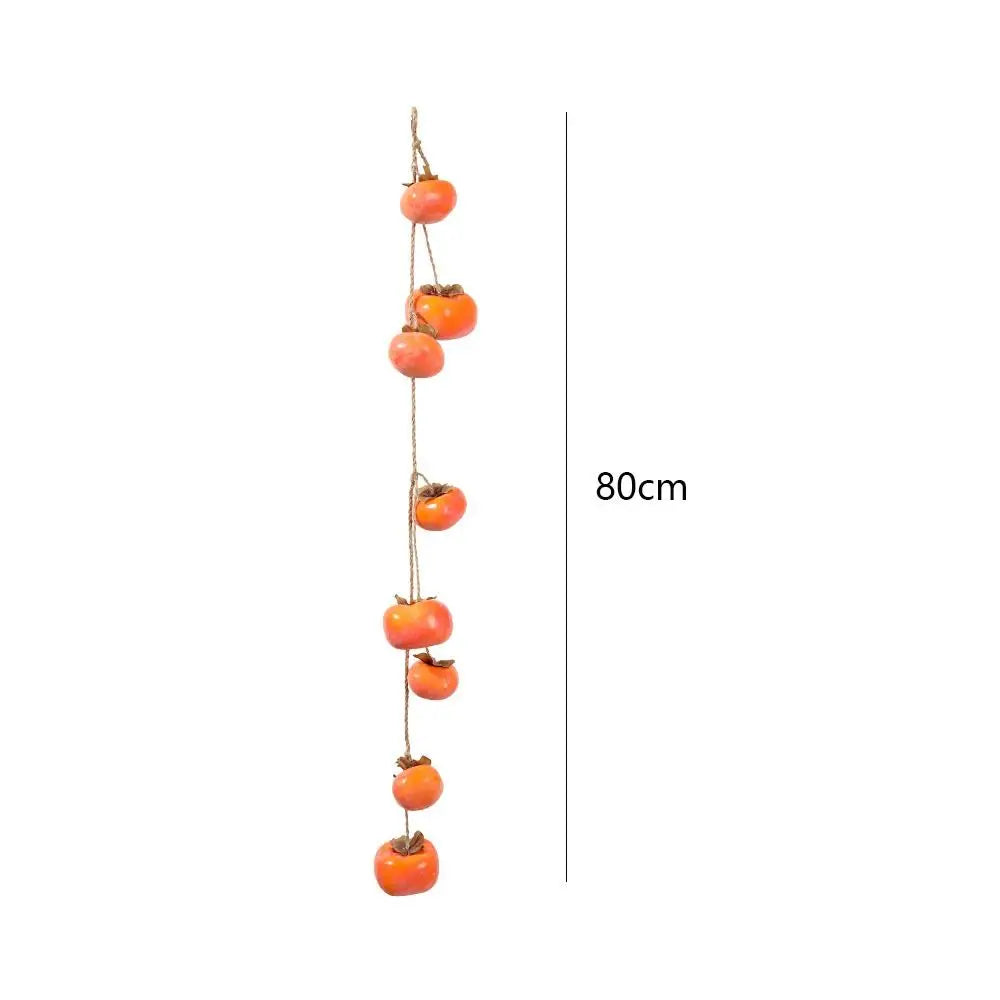 8PCS Lifelike Artificial Persimmon Fruits – Orange Simulation Fruit with Frost Design for Wall Hanging, Home Decor & Autumn Decorations