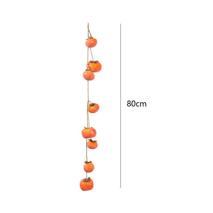 8PCS Lifelike Artificial Persimmon Fruits – Orange Simulation Fruit with Frost Design for Wall Hanging, Home Decor & Autumn Decorations
