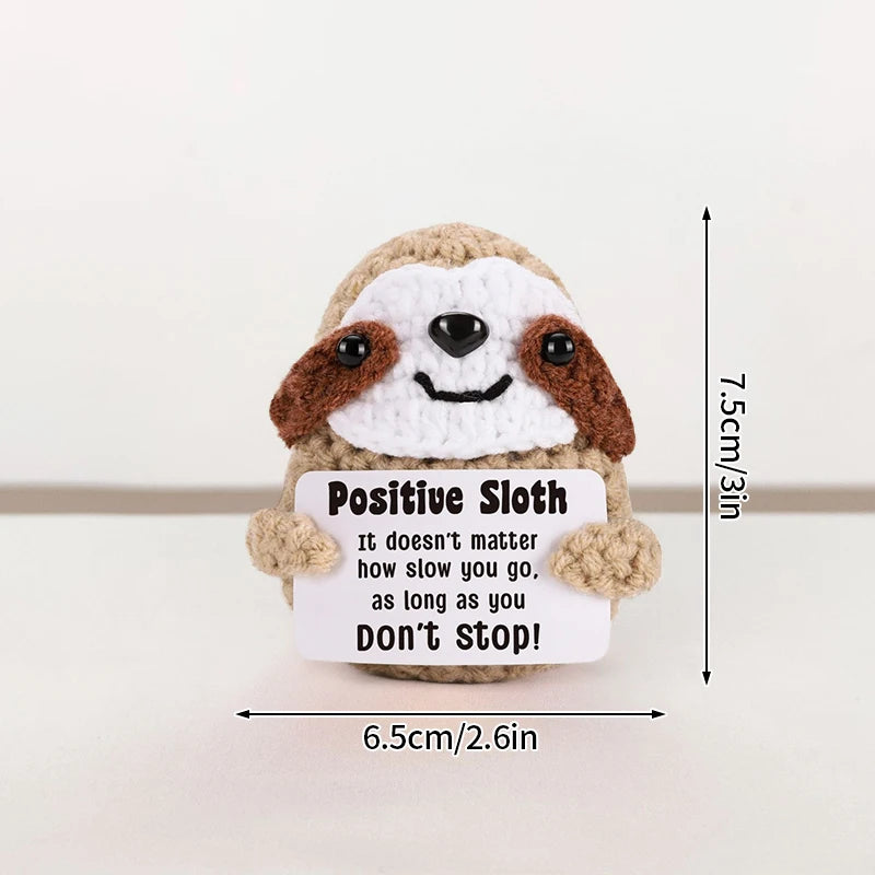 Poupée Pomme de Terre Énergétique Positive au Crochet – Figurine Mignonne en Tricot à Serrer, Artisanat Animalier Kawaii Fait Main au Crochet & Cadeau de Noël
