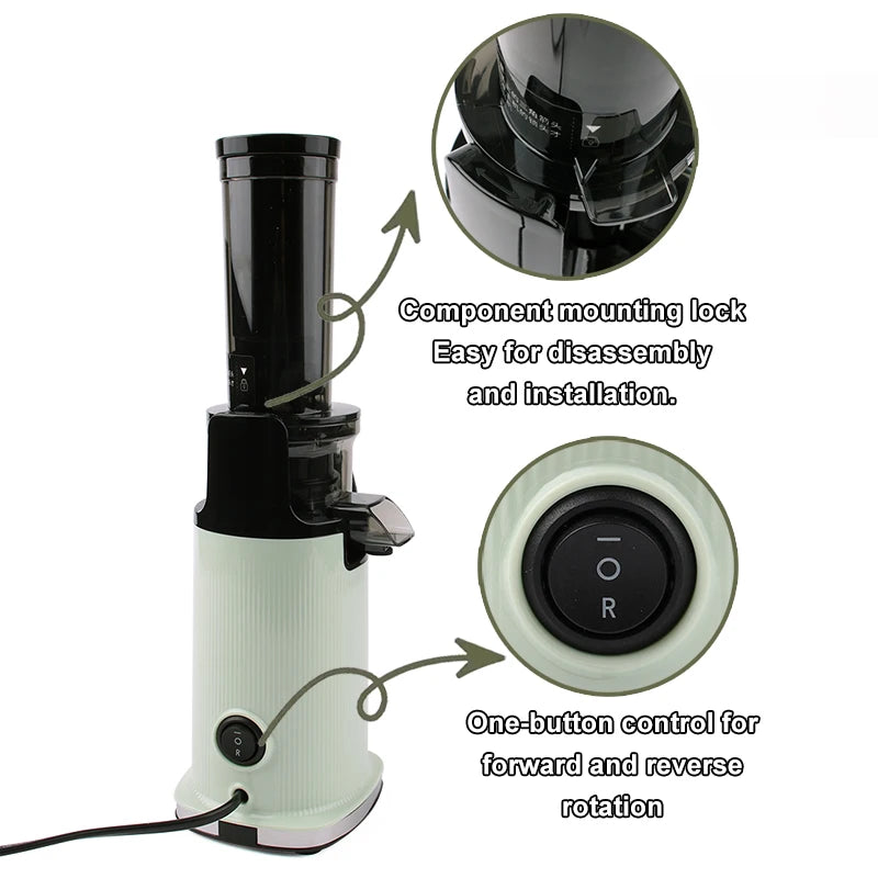 Slow Masticating Juicer – Cold Press Fruit Juice Extractor with 31mm Feed Chute, High-Yield Juicing & Orange Separator