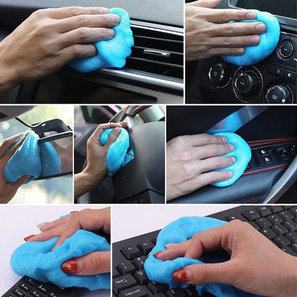 Car Cleaning Gel – Soft Reusable Dust Cleaning Putty for Air Vents, Dashboard, Door & Window Gaps, Keyboard & Odor Absorption