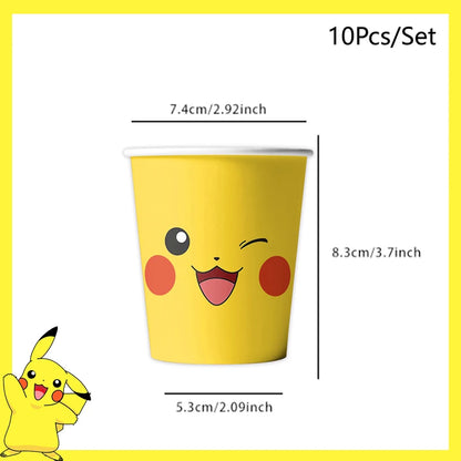 Décorations d'anniversaire Pokémon – Vaisselle Pikachu, Ballons, Décorations de Gâteau et Articles de Fête
