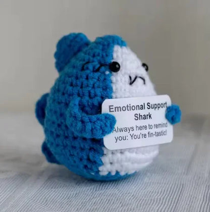 Poupée câlin pomme de terre à énergie positive – Mini ami de poche tricoté en laine, fait à la main, avec carte, cadeau de Noël amusant et décoration de chambre
