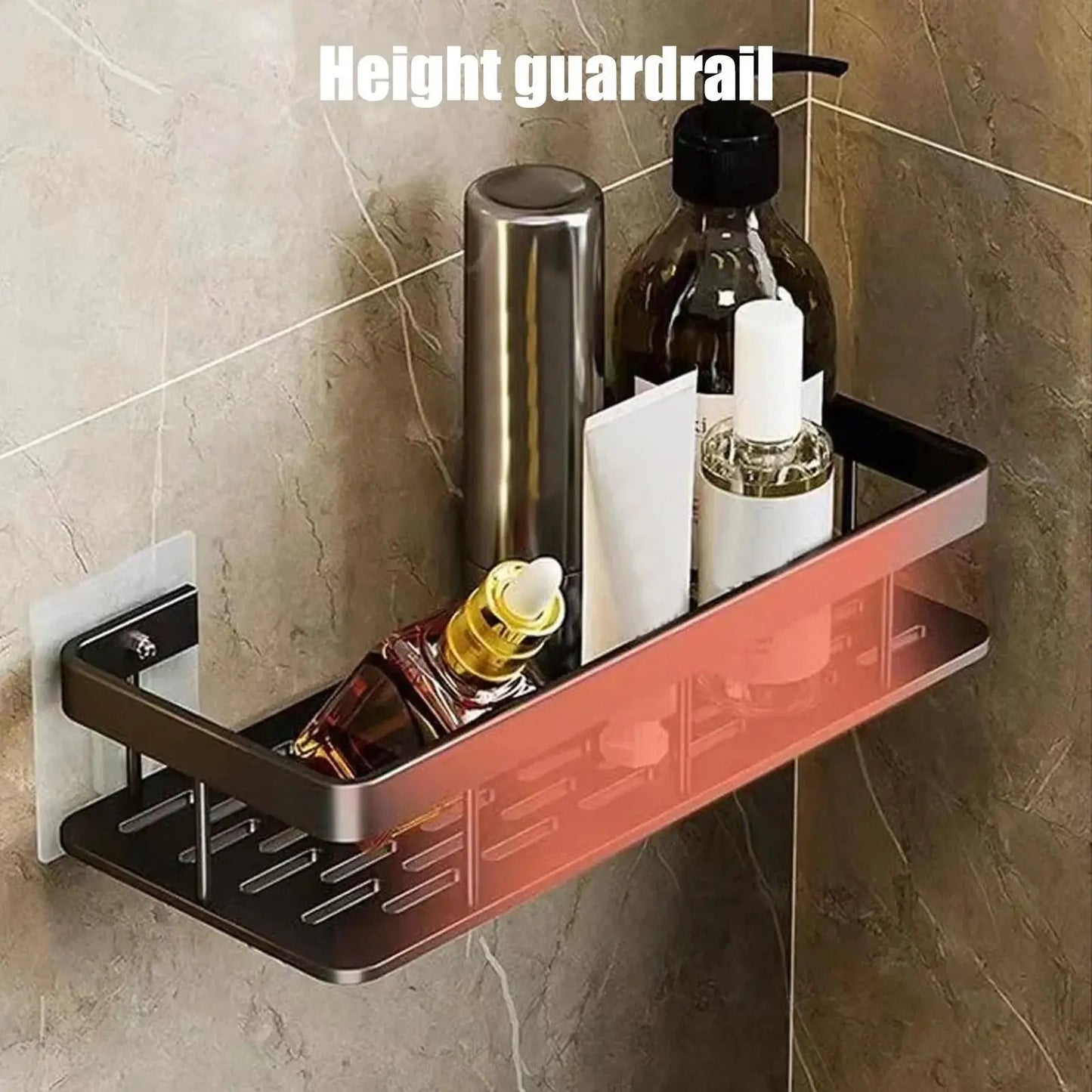 Estante de baño para montaje en pared sin taladros, organizador de almacenamiento de cocina para champú y artículos de tocador