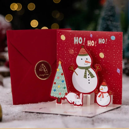 3D Folding Christmas Greeting Card – Merry Christmas & Happy New Year Gift Card for Xmas Party, Navidad & Holiday Decor