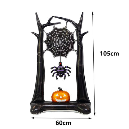 Large Halloween Standing Foil Balloons – Haunted House, Castle, Skull, Coffin & Witch Mylar Balloons for Halloween Party Decorations