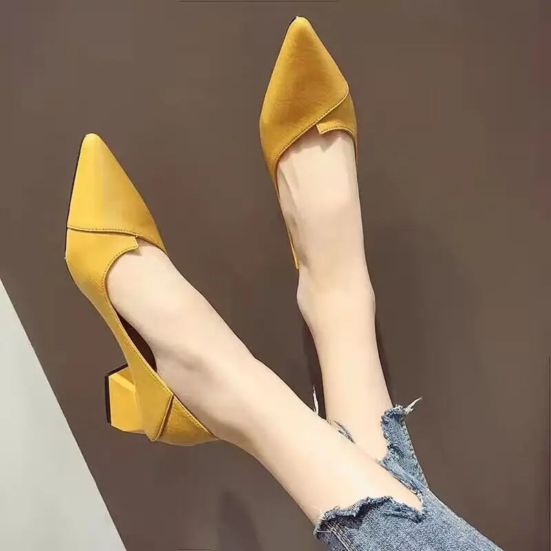 Women’s Pointed Toe Mid Heel Shoes – Fashion Shallow Mouth Pumps with Elegant High Heel Design for Stylish Everyday & Dressy Wear