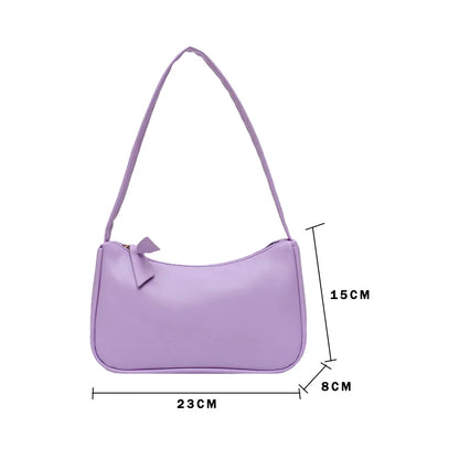 Bolso de hombro retro de piel sintética para mujer – Bolso de mano de moda con asa superior, monedero informal de color sólido para mujer