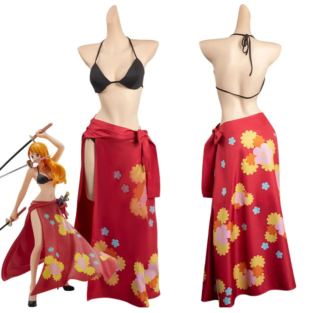 Cosplay Costume for Halloween | Three Knives Flowing Nami-Inspired Outfit | Anime Roleplay & Convention Costume