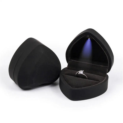 LED Velvet Jewelry Gift Box for Rings, Necklaces & Pendants – Luxury Lighted Proposal, Engagement & Wedding Display Case