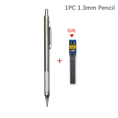 Portaminas Completamente Metálico de 0.3/0.5/0.7/0.9/1.3/2.0/3.0 mm – Lápiz de Dibujo Técnico Automático con Minas para Dibujo, Boceto, Pintura, Suministros de Oficina y Escolares