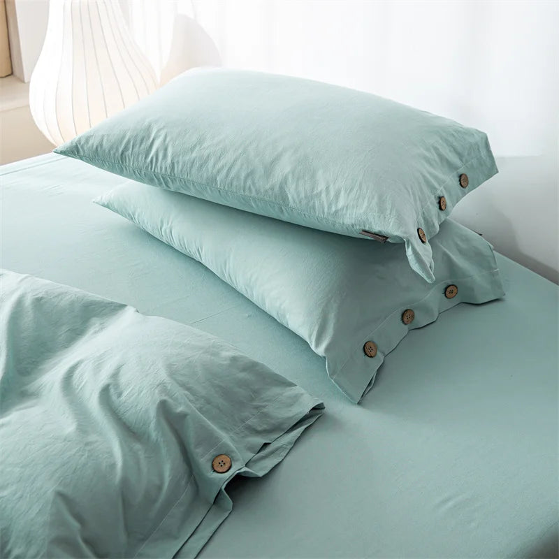 3-Piece 100% Cotton Bedding Set – Duvet Cover & Pillowcase Set for Queen & King Beds