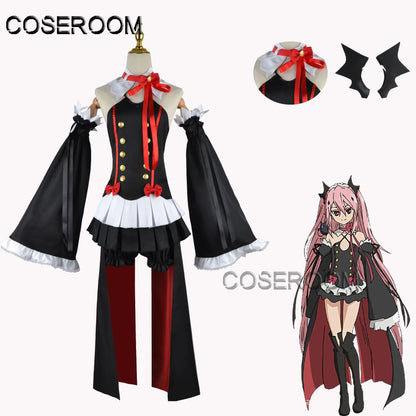Krul Tepes Cosplay Costume – Seraph of the End Anime Vampire Witch Dress with Wig (Halloween Outfit)