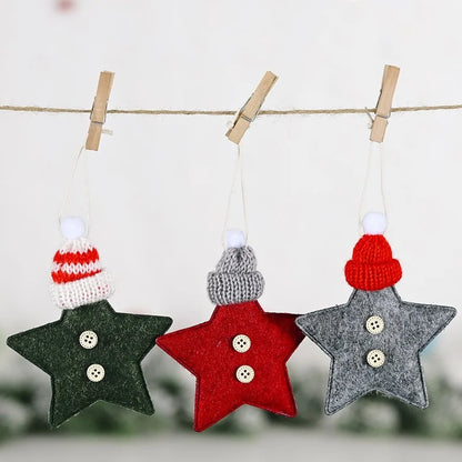 Red Star Christmas Tree Ornament – DIY Hanging Pendant Decoration for Xmas, New Year Party, Home Decor & Holiday Gifts