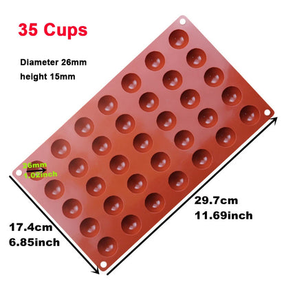 Semi-Sphere Silicone Chocolate Mold – Half-Ball Dome Cake Baking Tray for Chocolate, Pudding, Candy & Jelly, Reusable DIY Kitchen Baking Tool