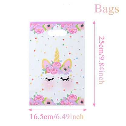 10/25/50 unidades Bolsas de Regalo de Unicornio para Dulces – Lindas Bolsas de Mano para Recuerdos de Fiesta, Decoraciones de Cumpleaños, Baby Showers, Regalos para Niños y Artículos de Celebración