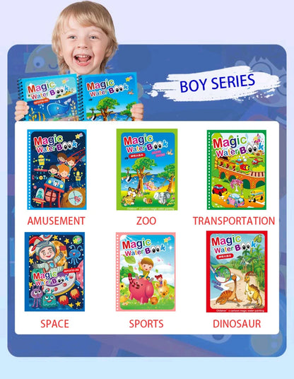 Magic Water Drawing Book – Reusable Montessori Coloring Book for Sensory Learning & Early Education