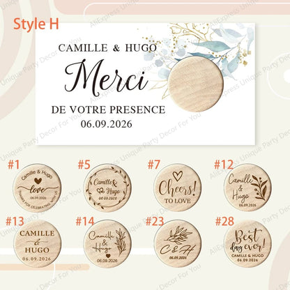 Custom Engraved Wooden Wine Stoppers with Stand & Thank You Cards – Wedding Guest Favors, Party Decor, 10–50PCS Bulk
