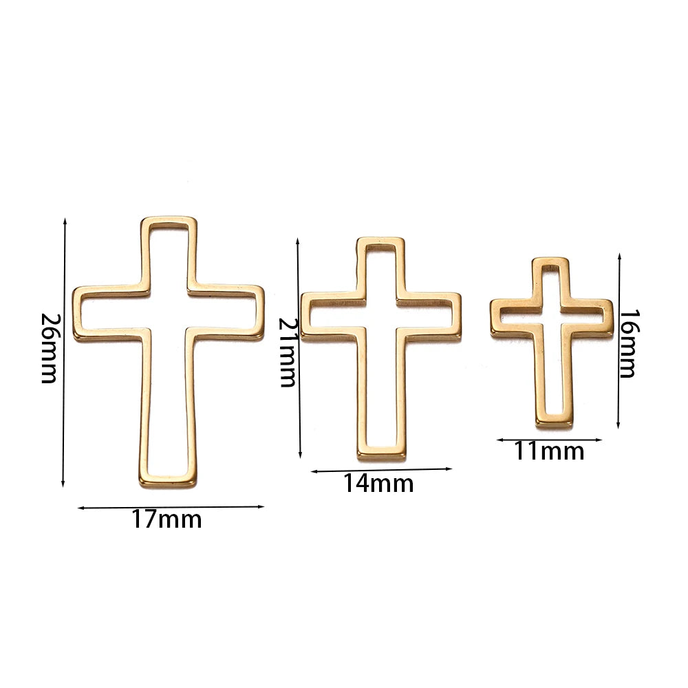 10 breloques géométriques creuses en acier inoxydable pour bijoux – Connecteurs de pendentif pour boucles d'oreilles, colliers et fabrication de bijoux