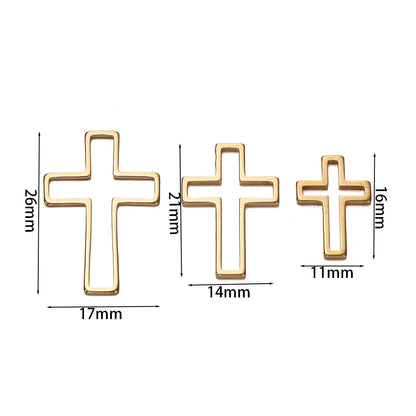 10 breloques géométriques creuses en acier inoxydable pour bijoux – Connecteurs de pendentif pour boucles d'oreilles, colliers et fabrication de bijoux