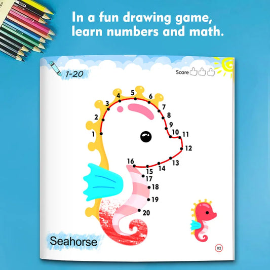 Libro de dibujo para niños – Cuaderno de práctica de garabatos con aprendizaje de números, juegos de dibujo para educación temprana, libro de actividades de arte creativo y divertido regalo navideño para niños