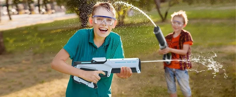 Pistolet à Eau Électrique pour Adultes – Puissant Lanceur d'Eau Automatique avec Grand Réservoir d'Eau pour Piscine d'Été, Plage et Jeux Aquatiques Extérieurs