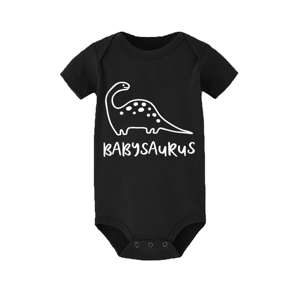 Dinosaur Family Matching T-Shirts – Mommy & Daddy Shirts with Baby Bodysuits, Short-Sleeve Family Outfits for Boys & Girls, Gift Set