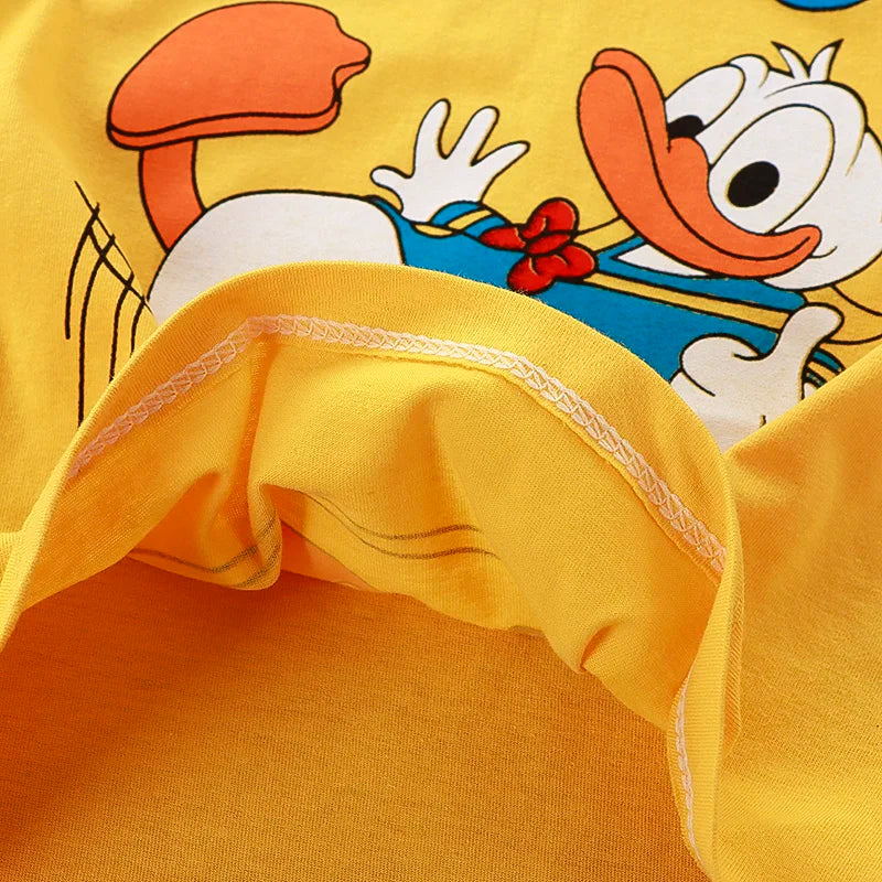 Ensemble d'été Donald Duck pour enfants – Survêtement 2 pièces pour garçons avec t-shirt et short, tenue décontractée pour bébés de 1 à 4 ans, vêtements de jeu confortables pour l'été