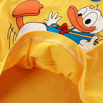 Ensemble d'été Donald Duck pour enfants – Survêtement 2 pièces pour garçons avec t-shirt et short, tenue décontractée pour bébés de 1 à 4 ans, vêtements de jeu confortables pour l'été