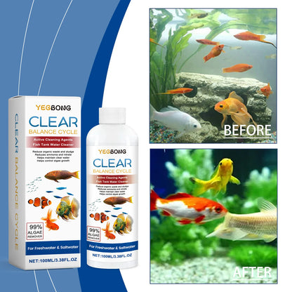 Aquarium Algae Remover – Fish Tank Water Cleaner for Green Algae, Dirty Water & Waste Sludge, Helps Maintain a Clear & Healthy Aquarium Environment