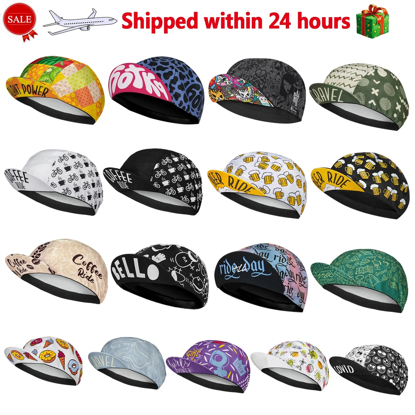 SweetMatt Retro Cycling Cap – Cartoon Beer, Coffee & Ice Cream Print Quick-Dry Polyester Sports Hat for Summer Bike Riding