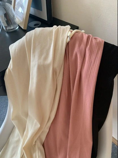 Plus Size Women's Ice Silk Wide-Leg Pants – High-Waist Lightweight Casual Trousers for Summer Sports & Everyday Wear