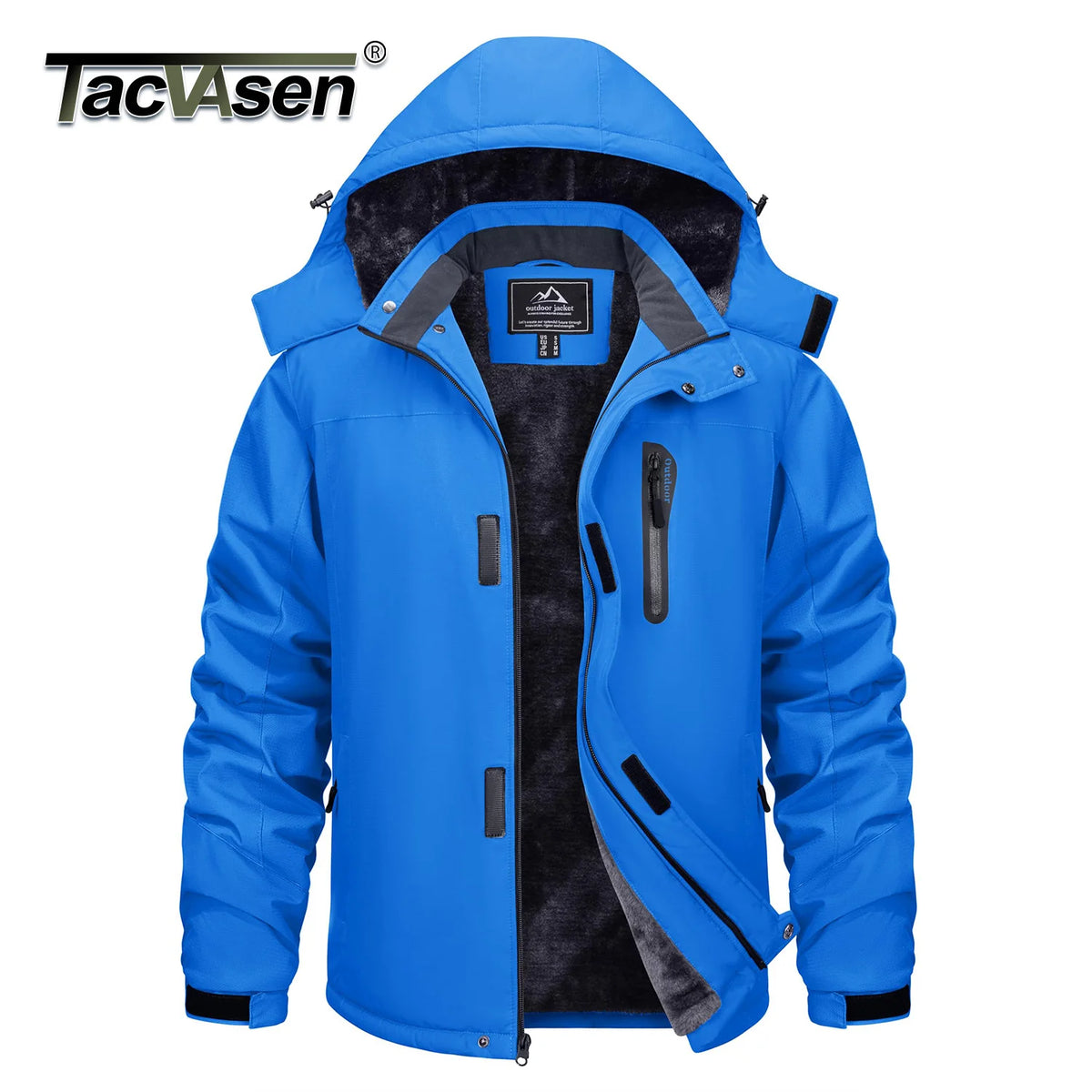 TACVASEN Men’s Winter Ski Jacket – Thick Fleece-Lined Waterproof Windbreaker, Warm Outdoor Parka for Snowboarding, Hiking & Mountain Trekking