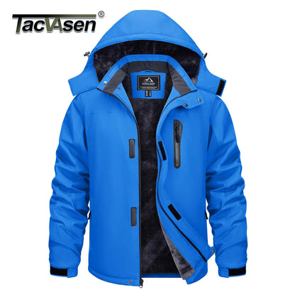 TACVASEN Men’s Winter Ski Jacket – Thick Fleece-Lined Waterproof Windbreaker, Warm Outdoor Parka for Snowboarding, Hiking & Mountain Trekking
