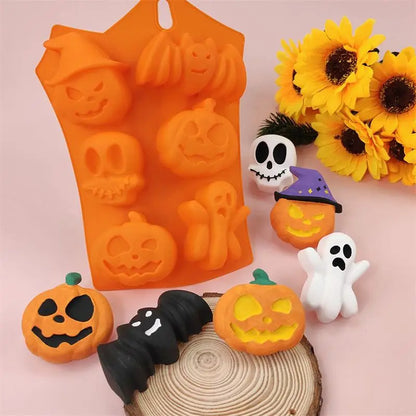 Halloween Pumpkin Silicone Mold – Skull, Bat & Spider Baking Mold for Cakes, Cookies, Candy & Desserts, DIY Trick-or-Treat Party Decor