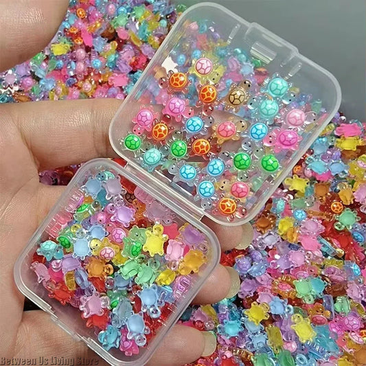 100 Piezas Mini Figuritas de Tortuga que Brillan en la Oscuridad – Miniaturas de Tortuga de Resina para Jardines de Hadas, Micropaisajismo, Decoración de Acuarios y Manualidades DIY