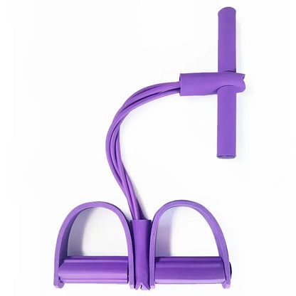 Entrenador de resistencia de pedales de 4 tubos – Cuerda de tensión elástica multifuncional para yoga, entrenamiento de fuerza abdominal, fitness en casa y entrenamiento de cuerpo completo