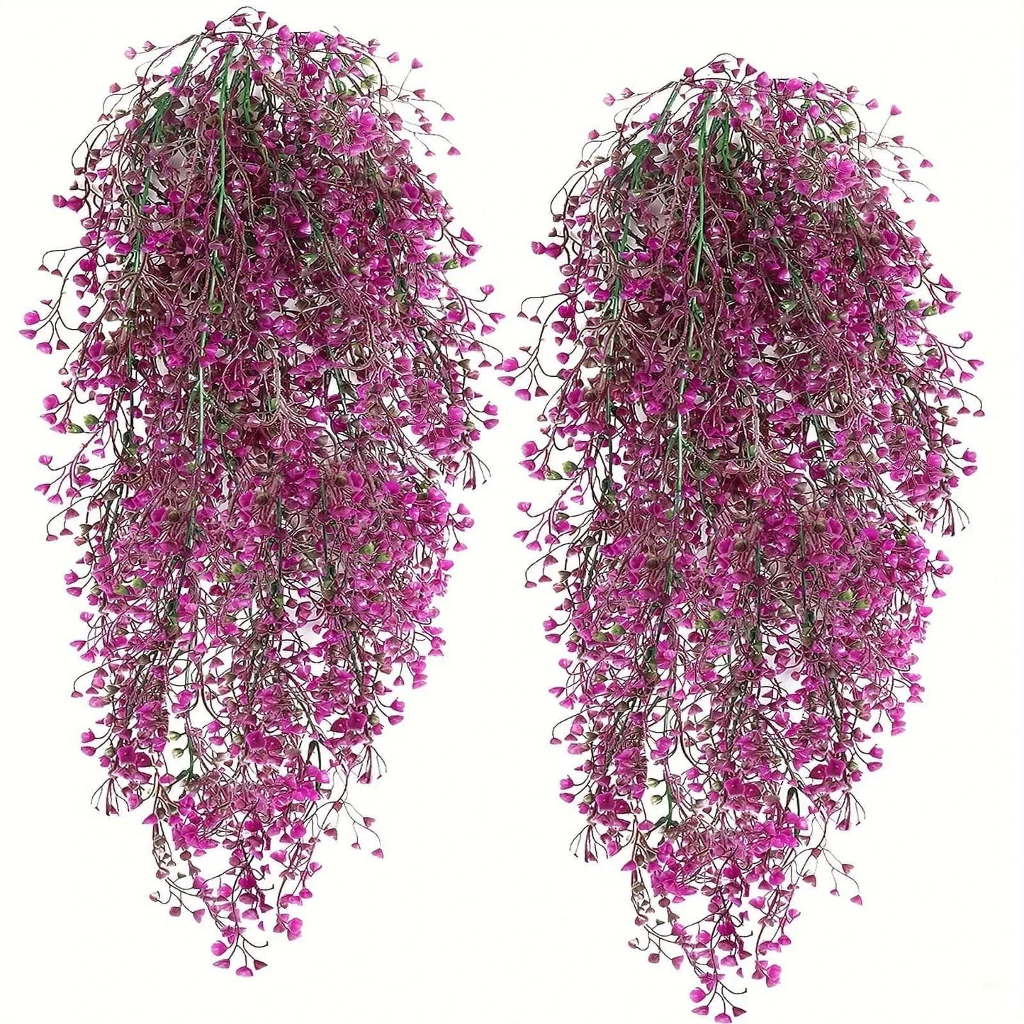 1 enredadera artificial de glicina colgante – Guirnalda de flores sintéticas resistente a los rayos UV para decoración del hogar en interiores y exteriores, bodas, fiestas y eventos