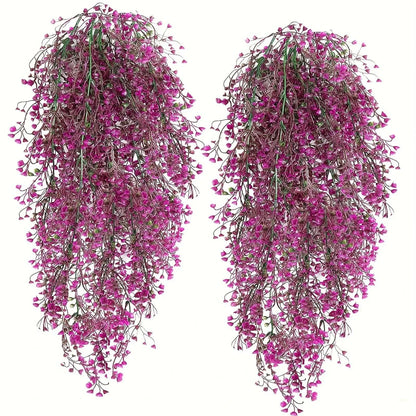1 enredadera artificial de glicina colgante – Guirnalda de flores sintéticas resistente a los rayos UV para decoración del hogar en interiores y exteriores, bodas, fiestas y eventos