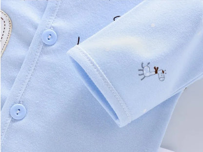 Conjunto de ropa de bebé de 7 piezas para recién nacido – Bonito conjunto de camiseta, pantalones y gorro de algodón con estampado de dibujos animados para bebés y niñas