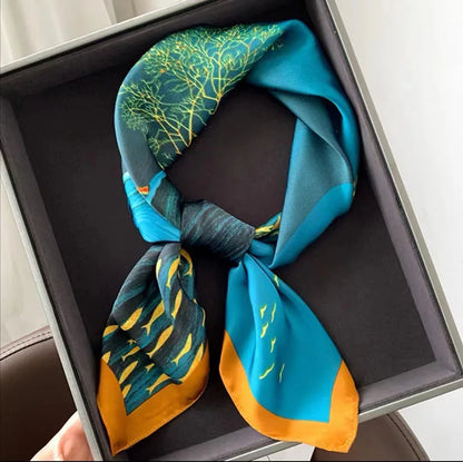 Women's Luxury Satin Silk Feel Square Scarf Printed Hair Scarf Neckerchief Bandana Hijab Wrap
