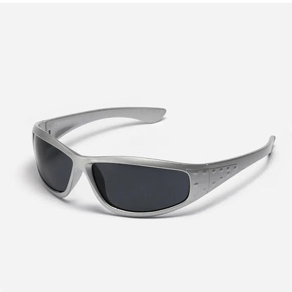 Y2K Silver Hollow-Out Sunglasses – Futuristic Metallic Fashion Eyewear for Women & Men, Trendy Tech-Inspired Shades