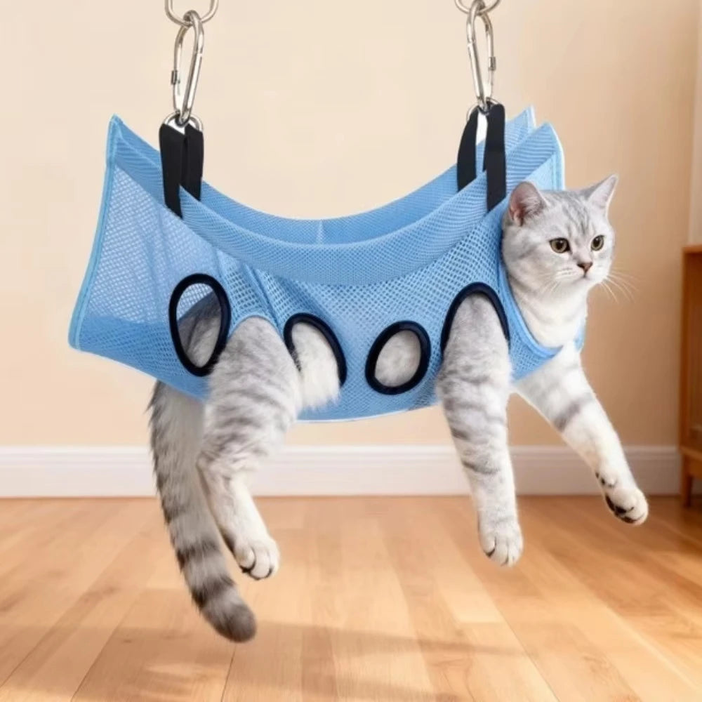 Portable Pet Grooming Bath Hammock – Adjustable Foldable Mesh Support Stand for Dog & Cat Washing, Drying & Grooming