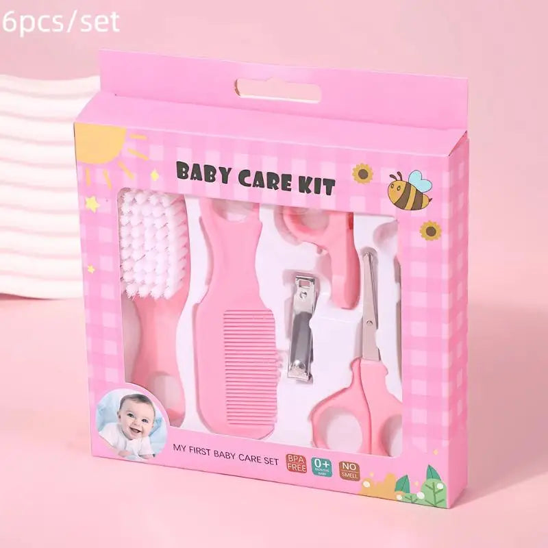 6/10PCS Baby Healthcare & Grooming Kit Newborn Essentials with Nail Clipper, Hair Brush, Toothbrush & Teether