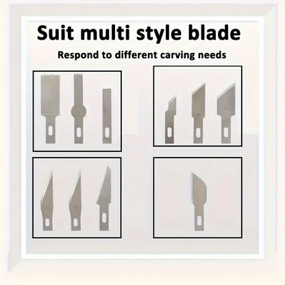 13PCS Aluminum Alloy Precision Craft Knife Set – Hobby Carving Tools for Paper Cutting, Handcrafts, Model Making & DIY Projects